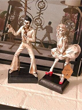 New Halloween ghoul skeleton decorations Marilyn Monroe and Elvis Presley